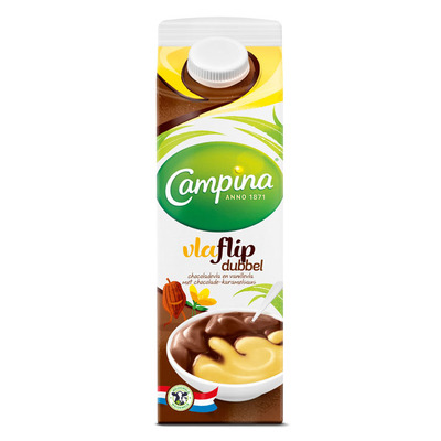 Campina Dubbelvlaflip chocolade-vanille