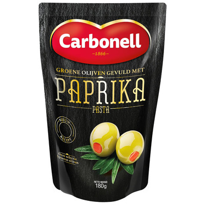 Carbonell Groene olijven gevuld met paprikapasta