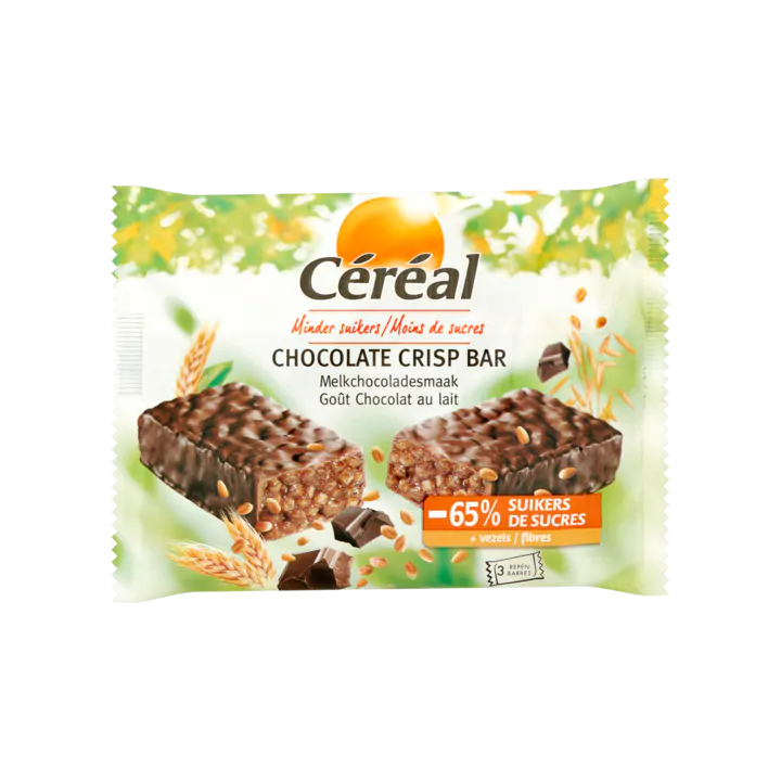 Céréal Minder Suikers Chocolate Crisp Bar Melkchocoladesmaak