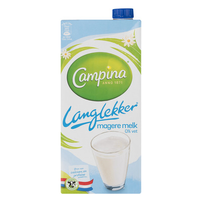 Campina Langlekker melk 0% vet