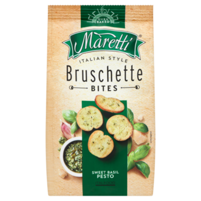 Maretti Bruschette bites sweet basil pesto