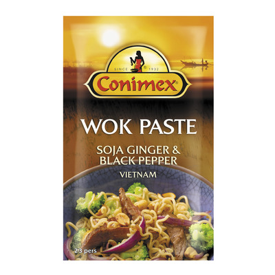 Conimex Wok paste soja, ginger & black pepper