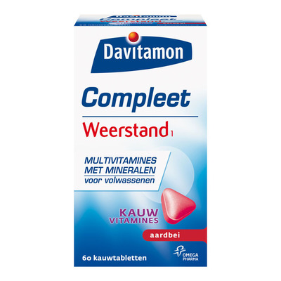 Davitamon Compleet weerstand kauwvitamines aardbei
