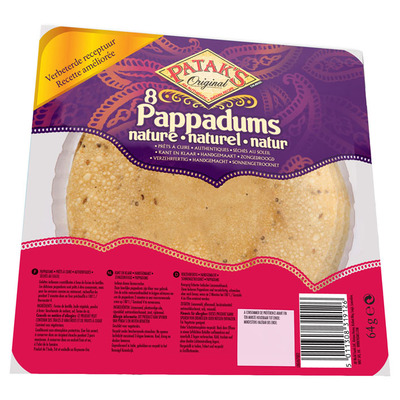 Patak's Pappadums naturel kant-en-klaar