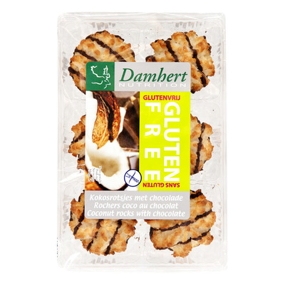 Damhert Kokosrotsjes met chocolade, glutenvrij