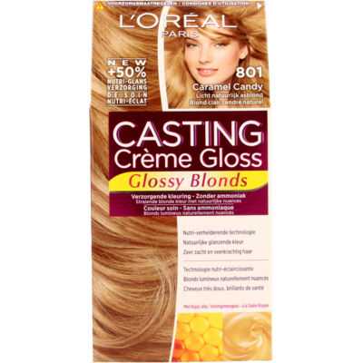L’Oréal Cast. Crème Gl. 801 CaramelCandy/Licht Natu. Asblond