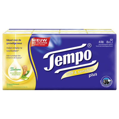 Tempo Plus soft & sensitive 4-laags zakdoeken