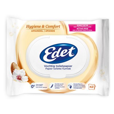 Edet Vochtig toiletpapier rich almond