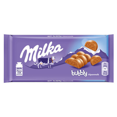 Milka Reep bubbly met luchtbellen