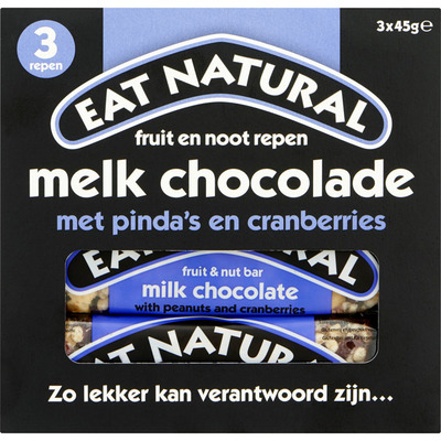 Eat Natural Fruit en noot repen melk chocolade