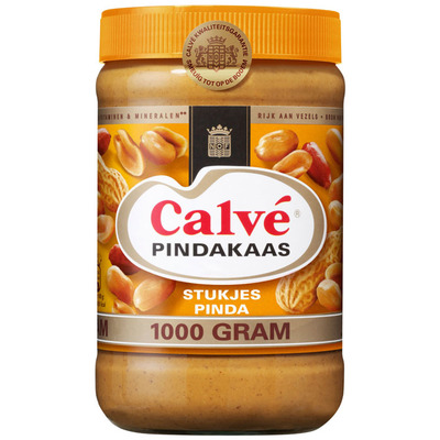 Calvé Pindakaas met stukjes pinda