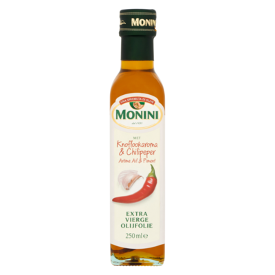 Monini Extra Vierge Olijfolie met Knoflookaroma & Chilipeper