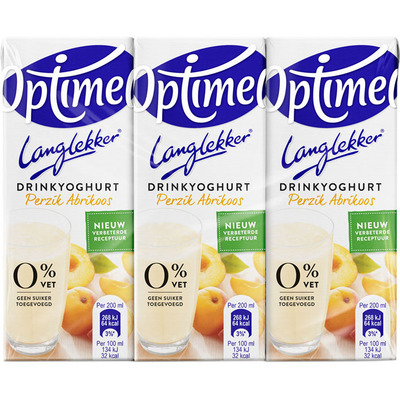 Optimel Langlekker drinkyoghurt perzik abrikoos
