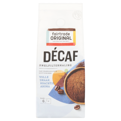 Fairtrade Original Décaf Koffie Snelfiltermaling 250 g