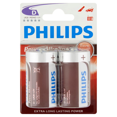 Philips Power Alkaline D 2 Stuks