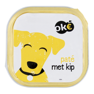 Budget Huismerk Hond pate met kip