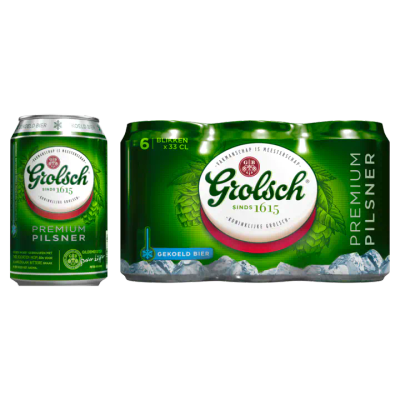 Grolsch Premium Pilsner Blikken 6 x 33 cl (Gekoeld)
