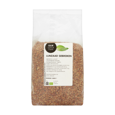 Raw Organic Food Lijnzaad Gebroken