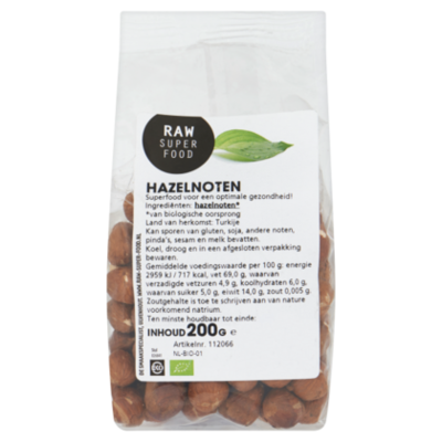 Raw Organic Food Hazelnoten raw- bio