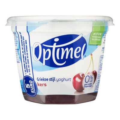 Optimel Magere Griekse stijl yoghurt kers