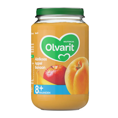 Olvarit Abrikoos appel banaan 8+ mnd