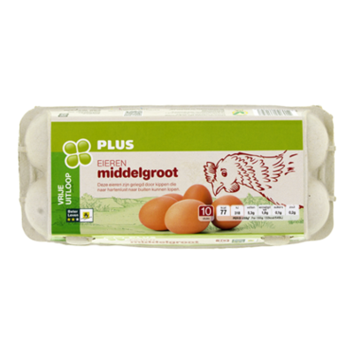 PLUS Vrije uitloopeieren middel 10 stuks