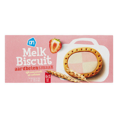 Huismerk Melkbiscuit aardbei-melk