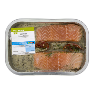 Huismerk Ovenschotel zalm in pestosaus