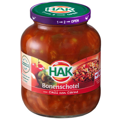Hak Bonenschotel voor chili con carne