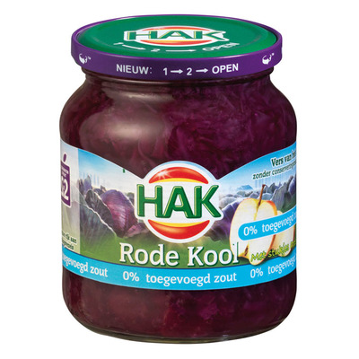 Hak Rode kool met stukjes appel 0% zout