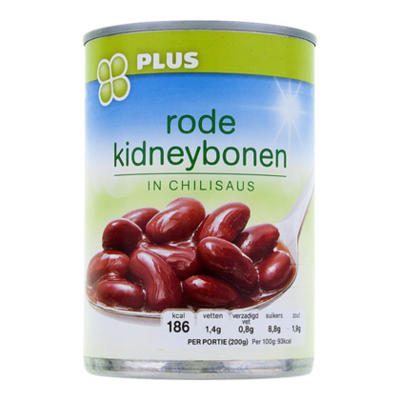 Huismerk Rode kidneybonen in chilisaus