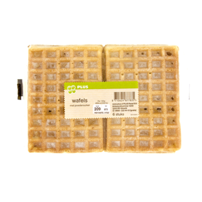 Huismerk wafels met poedersuiker