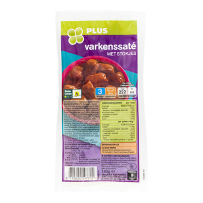 PLUS Varkenssate 3 stokjes
