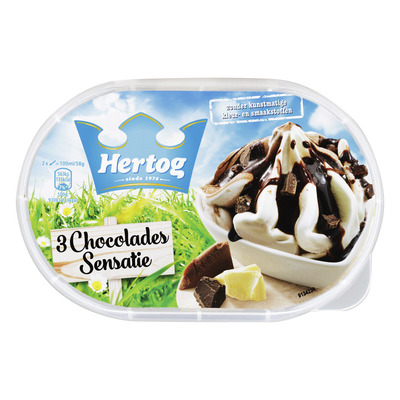 Hertog IJs 3 chocolades