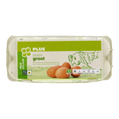 PLUS Vrije uitloopeieren groot 10 stuks