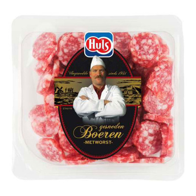Huls Boerenmetworst gesneden