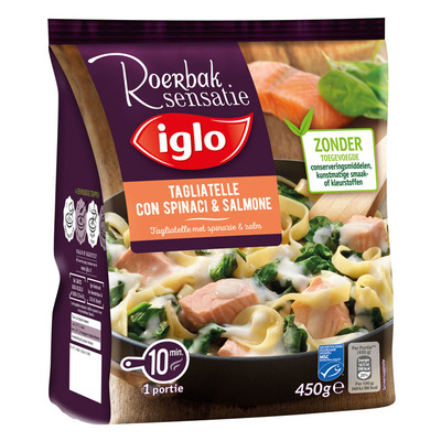 Iglo Roerbaksensatie tagliatelle met zalm