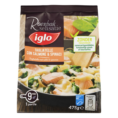 Iglo Roerbaksensatie tagliatelle met zalm