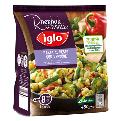 Iglo Roerbaksensatie pasta pesto groenten
