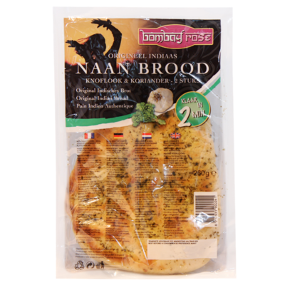 Bombay Rose Naanbrood knoflook en koriander