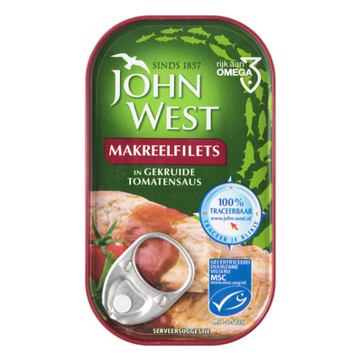 John West Makreelfilet in gekruide tomatensaus MSC