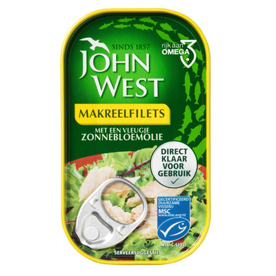 John West Makreelfilet in zonnebloemolie MSC