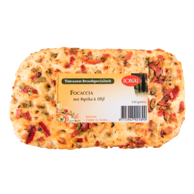 Boboli Focaccia met paprika & olijf