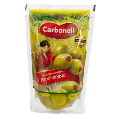 Carbonell Groene olijven gevuld met paprikapasta