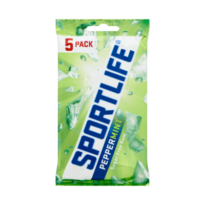 Sportlife Peppermint Suikervrij Kauwgom 5-Pack Blister