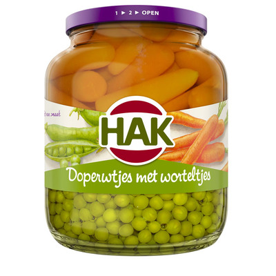Hak Doperwtjes met worteltjes