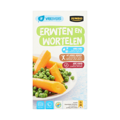 Huismerk Erwten en Wortelen Vriesvers