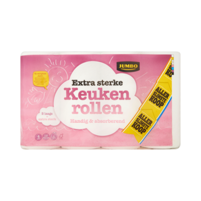 Jumbo Extra Sterke Keukenrollen 3-Laags Allerslimste Koop 4 Rollen