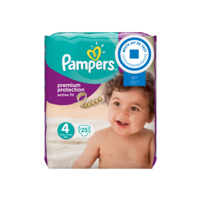 Pampers Active Fit Maat 4, 8-16kg, 25 luiers, Beste Pasvorm