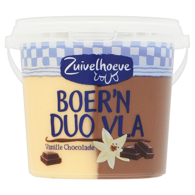 Zuivelhoeve Boer'n Duo Vla Vanille Chocolade 450 g